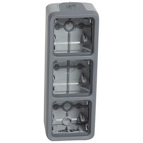 Boîtier étanche à embouts 3 postes verticaux Plexo composable IP55 - gris-069679-3245060696795-LEGRAND