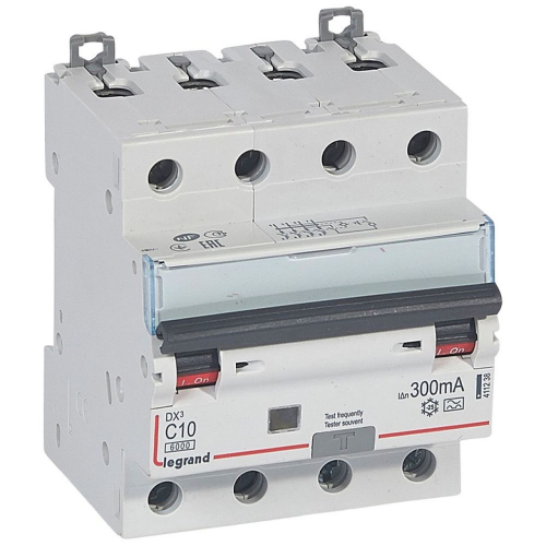 disj. diff monobloc DX³6000 10kA arrivée haute/départ bas vis 4P 10A typeA 300mA-411238-3245064112383-LEGRAND