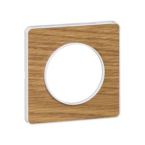 Odace Touch, plaque Bois naturel avec liseré Blanc 1 poste-S520802N-3606480318931-SCHNEIDER ELECTRIC FRANCE