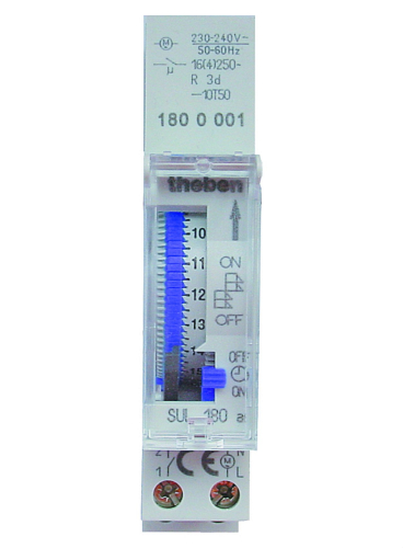 Interrupteur horaire mécanique  avec réserve de marche  1 c  unipolaire-SUL180A-4003468183311-THEBEN FRANCE