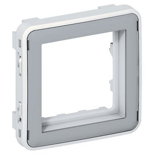 Adaptateur sans volet Plexo composable pour fonction Mosaic 2 modules gris/blanc-069582-3245060695828-LEGRAND