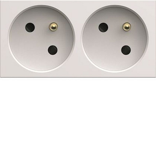 Prise de courant double speciale goulotte gallery 2P+T 16A pure carton de 50-WXF422B50-3250617060141-HAGER