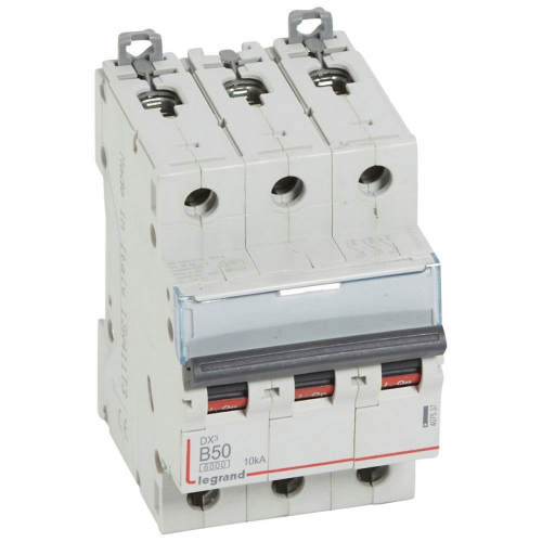 Disjoncteur DX³6000 10kA arrivée haute/départ bas vis 3P 50A courbe B - 3 mod-407537-3245064075374-LEGRAND