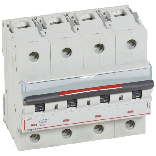 Disjoncteur DX³ 36kA arrivée haute/départ bas vis 4P 32A - courbe C - 6 mod-410037-3245064100373-LEGRAND