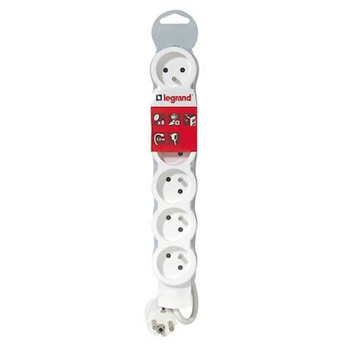 Rallonge multiprise 6 prises 2P+T 16A 230V avec cordon 1,5m-050061-3245060500610-LEGRAND