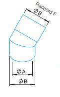 Coude 45° ⌀125 + raccord Femelle - IP-B 125/45 - 9399 HELIOS VENTILATEURS - 9399 