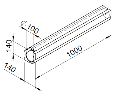 4*1m Conduit droit mouluré DN100 - RP-SK - 3065 HELIOS VENTILATEURS - 3065 