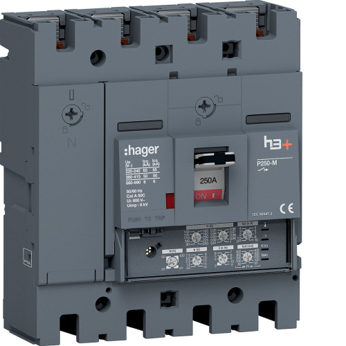 Disjoncteur Boitier Moulé h3+ P250 LSI 4P4D N0-50-100% 250A 50kA FTC-HMT251JR-3250613176617-HAGER