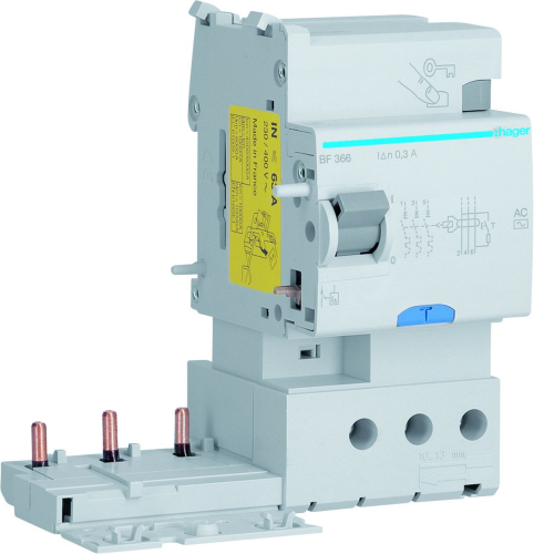 Bloc différentiel 3P 63A 300mA type AC 50/60Hz-BF366-3250611312222-HAGER