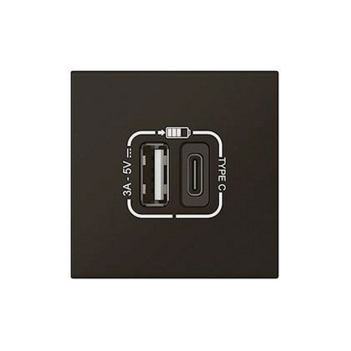 Chargeur USB Type-A + USB Type-C 3A 15W Mosaic Link 230V - 2 modules noir mat-079193L-3414971579415-LEGRAND