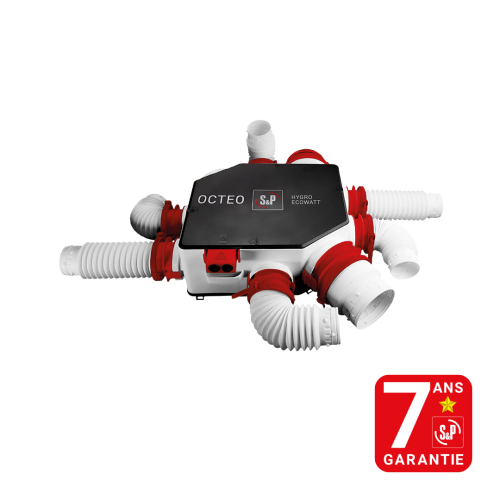 VMC simple flux hygroréglable - OCTEO HYGRO ECOWATT 2+ CAISSON HA/HB - 607803 S&P UNELVENT - 607803 