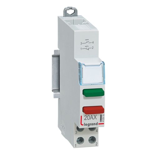 Poussoir modulaire double fonction contact 1NO+1NF sans voyant - 1 module-412916-3414970531643-LEGRAND