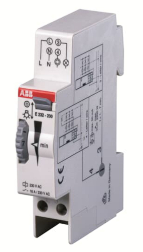 Minuterie d'escalier E232-230VAC-1 à 7 min. en 15 sec. - 1VA-2CDE110000R0501-4016779548243-ABB