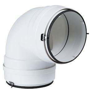 Coude 90° circulaire ⌀125 plastique à joints - CC 125 J - 460063 ATLANTIC - 460063 