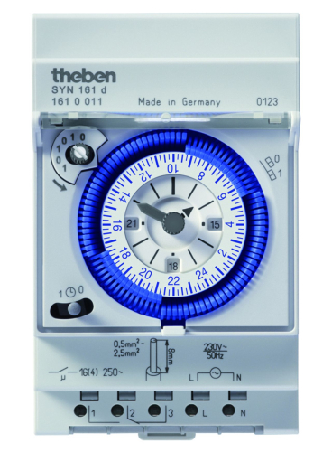 Interrupteur horaire mécanique sans réserve de marche 1 c  inverseur-SYN161D-4003468161371-THEBEN FRANCE
