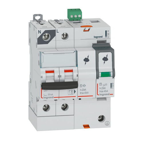 Parafoudre protection de court-cicuit typeT2 Imax 40kA - 1P+N 320V~ - 4 mod-412214-3414971552913-LEGRAND