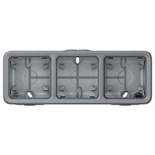 Boîtier étanche à embouts 3 postes horizontaux Plexo composable IP55 - gris-069680-3245060696801-LEGRAND