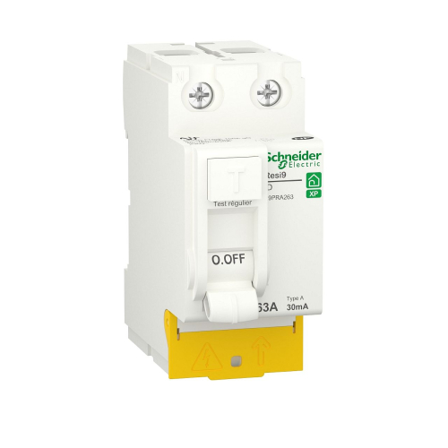 Resi9 - inter différentiel - 2P - 63A - 30mA - Type A - peignable - alim bas-R9PRA263-3606481102676-SCHNEIDER ELECTRIC FRANCE