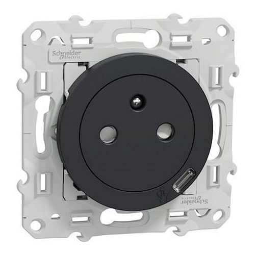 Odace - Prise affleurante + usb C10.5W - anthracite-S540089-3606481043757-SCHNEIDER ELECTRIC FRANCE