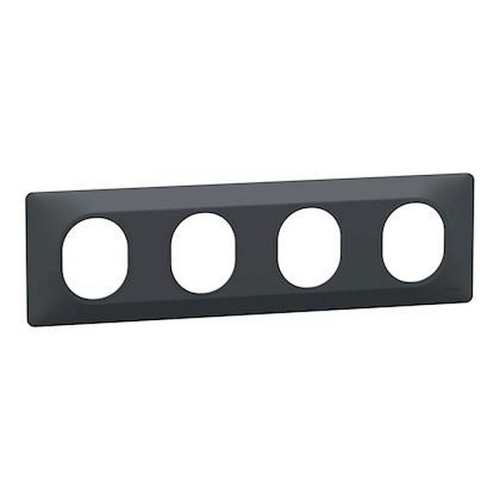 Ovalis - Plaque de finition - 4 postes Horizontal - entraxe 71 mm - Anthracite-S340708-3606482163249-SCHNEIDER ELECTRIC FRANCE