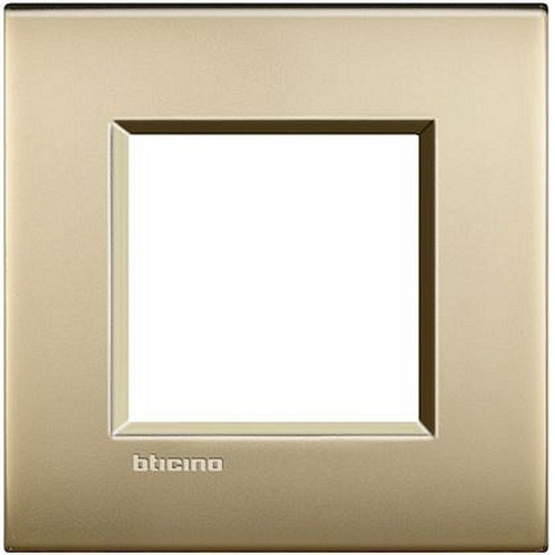 Plaque Livinglight Air Brillant 2 modules - Or mat-LNE4802OF-8005543501221-BTICINO
