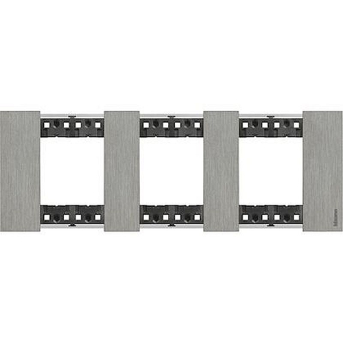 Plaque de finition Living Now Collection Les Noirs 3x2 modules finition Acier-BTKA4802M3ZG-8005543654590-BTICINO