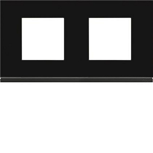 Plaque gallery 2 postes horizontale 71mm matiere midnight glass-WXP4112-3250617197212-HAGER