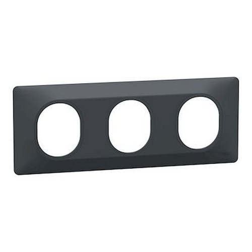 Ovalis - Plaque de finition - 3 postes Horizontal - entraxe 71 mm - Anthracite-S340706-3606482163201-SCHNEIDER ELECTRIC FRANCE