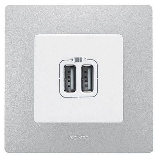 Plaque 1 poste Niloé - Argent-096705-3245060967055-LEGRAND