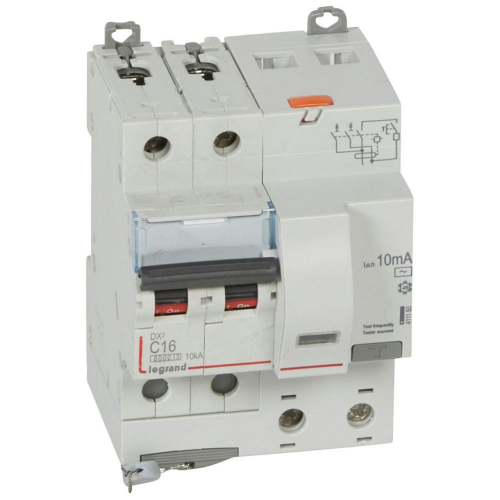 Disjoncteur diff DX³ 6000 -vis-2P-230/400V~-16A -typeAC -10mA- courbe C - 4 mod-411150-3245064111508-LEGRAND