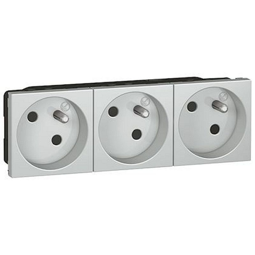 Prise de courant précâblée Mosaic - 3x2P+T à 45DEG - 6 modules - alu-079273-3245060792732-LEGRAND