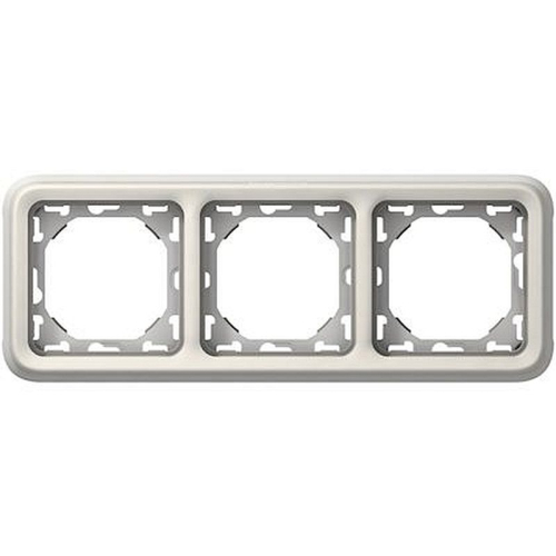 Support plaque étanche 3 postes horizontaux Plexo composable IP55 - blanc-069698-3245060696986-LEGRAND