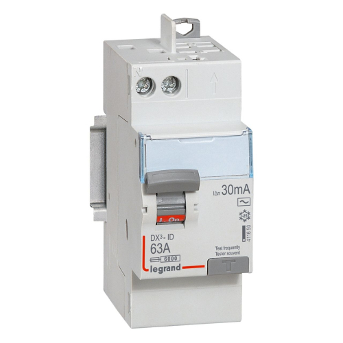 Interrupteur différentiel DX³-ID haut vis/haut auto 2P 230V~ 63A AC 30mA -2 mod-411650-3245064116503-LEGRAND