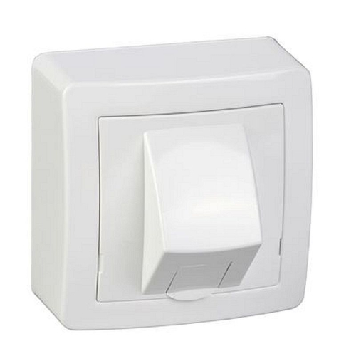 Alréa, RJ45 simple catégorie 6 UTP avec cadre saillie, blanc polaire-ALB62342P-3606480705991-SCHNEIDER ELECTRIC FRANCE