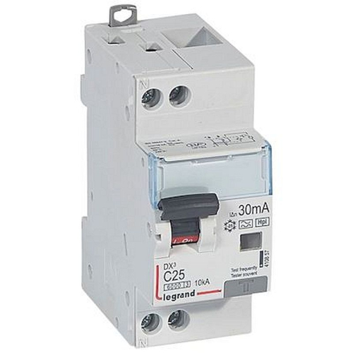 Disj. diff monobloc DX³6000 10kA arrivée haute/départ bas vis U+N 25A typeF 30mA-410857-3245064108577-LEGRAND