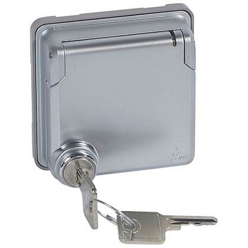 Adaptateur avec volet à clé Soliroc IP55 IK10 pour mécanismes Mosaic 2 modules-077884-3245060778842-LEGRAND