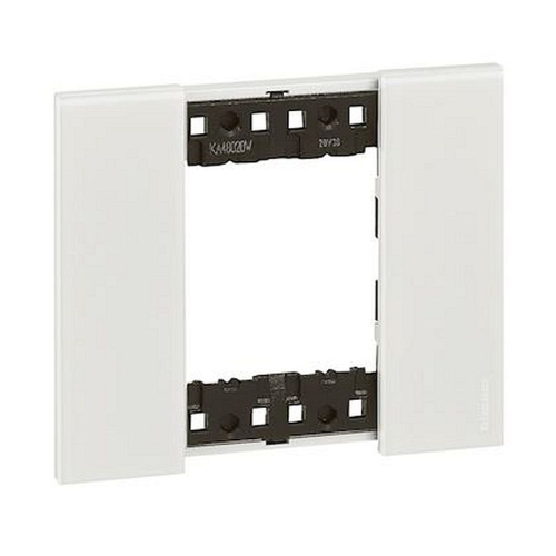 Plaque de finition Living Now Collection Les Blancs 2 modules finition Glacier-BTKA4802DW-8005543612651-BTICINO