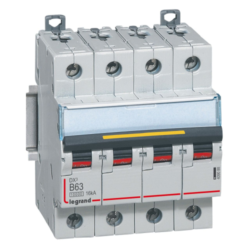 Disjoncteur DX³10000 16kA arrivée haute/départ bas vis 4P 63A courbe B - 4 mod-409088-3245064090889-LEGRAND
