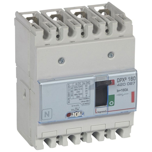 Disjoncteur magnétothermique DPX³160 pouvoir de coupure 36kA 400V~ - 4P - 160A-420097-3245064200974-LEGRAND
