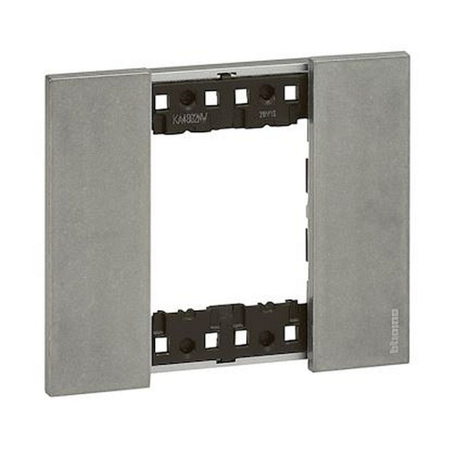 Plaque de finition Living Now Collection Les Blancs 2 modules - Acier Moon-BTKA4802NW-8005543616277-BTICINO