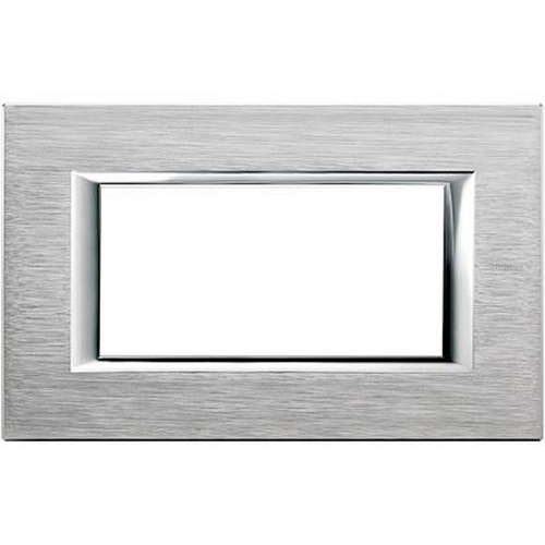 Plaque rectangulaire Axolute Aluminium anodisé 4 modules - Chrome-HA4804CR-8012199761183-BTICINO