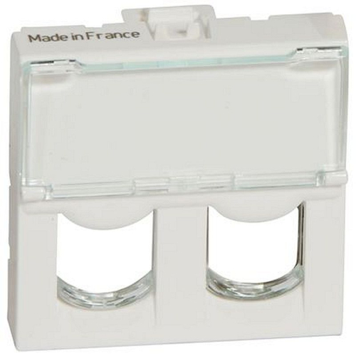 Plastron Mosaic - pour 2 connecteurs UTP Systimax - 2 modules - blanc-078603-3245060786038-LEGRAND
