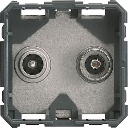 Prise TV + FM gallery BNC traversante 10 db 2 modules-WXF254-3250617192545-HAGER