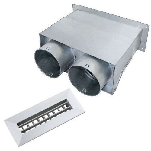 Kit plénum mural droit pour conduit FRS⌀63 - FRS-WDS 2-63 - 9993 HELIOS VENTILATEURS - 9993 