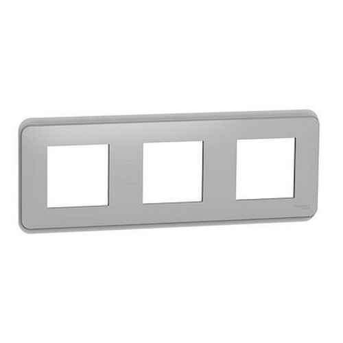 Unica Pro - plaque de finition - Alu - 3 postes-NU400630-3606489456481-SCHNEIDER ELECTRIC FRANCE