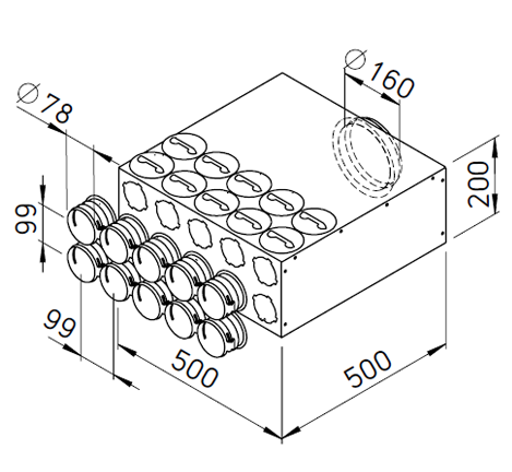 Collecteur interméd. 10x75/160 - FRS-VK 10-75/160 - 3847 HELIOS VENTILATEURS - 3847 