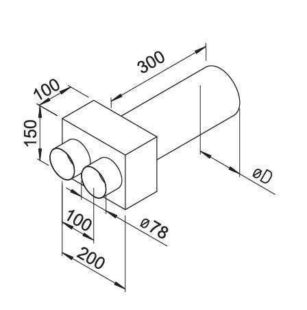 Plénum terminal droit 2x75/125 - FRS-WDV 2-75/125 - 9622 HELIOS VENTILATEURS - 9622 