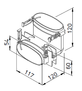 Coude vertical pour conduit 114x51 - FRS-BV 51 - 3859 HELIOS VENTILATEURS - 3859 