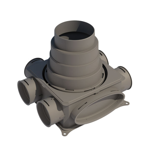 Caisson avec 1 piquage D125mm et  6 piquages pour conduit circulaire ou semi-circulaire - DB206H125 Air Excellent - 188642 UBBINK - 188642 