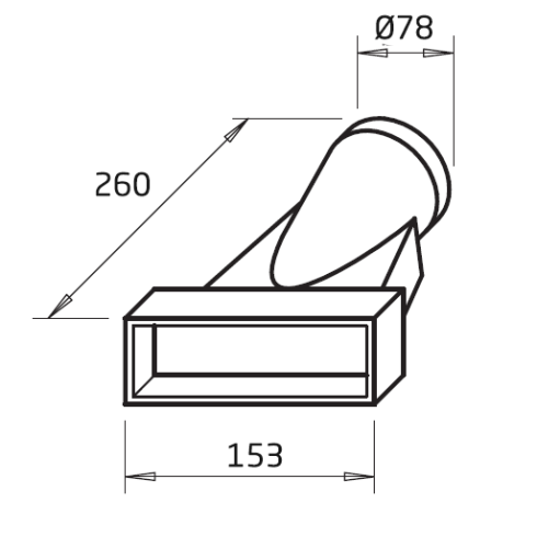 Raccord mixte rond/carré pour FRS⌀75 - FK-U 75/150 - 2948 HELIOS VENTILATEURS - 2948 